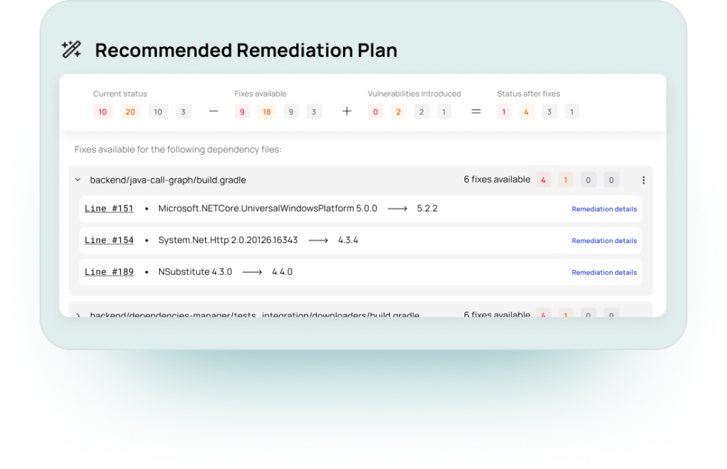 Remediation-first  
Application Security
Myrror is the only AppSec solution that protects you against the most destructive,  supply chain attacks, determines the reachability of known vulnerabilities, and provides a contextualized fix plan– with or without a CVE.